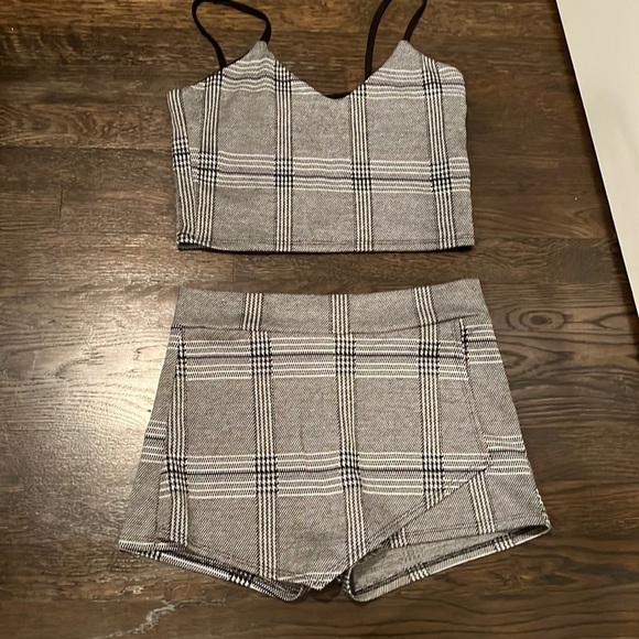 Other - Plaid crop top with matching skort. Size medium.